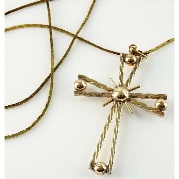 Atomic Mod Cross Pendant on Chain Necklace - Picture 3 of 4